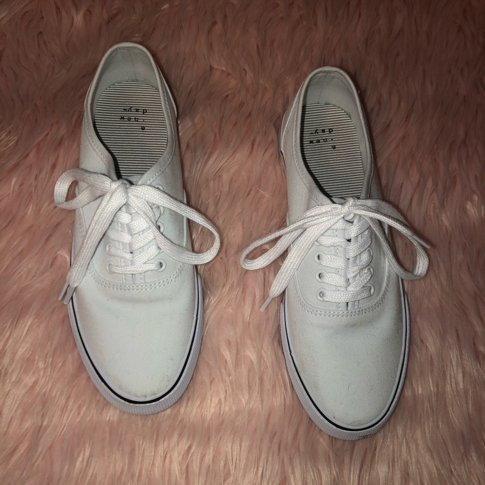 white casual sneakers
